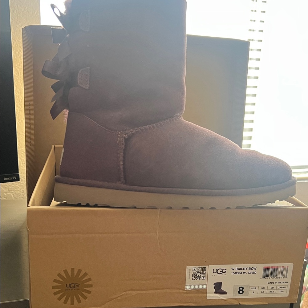 UGG Bailey Bow Boots in Deep Purple